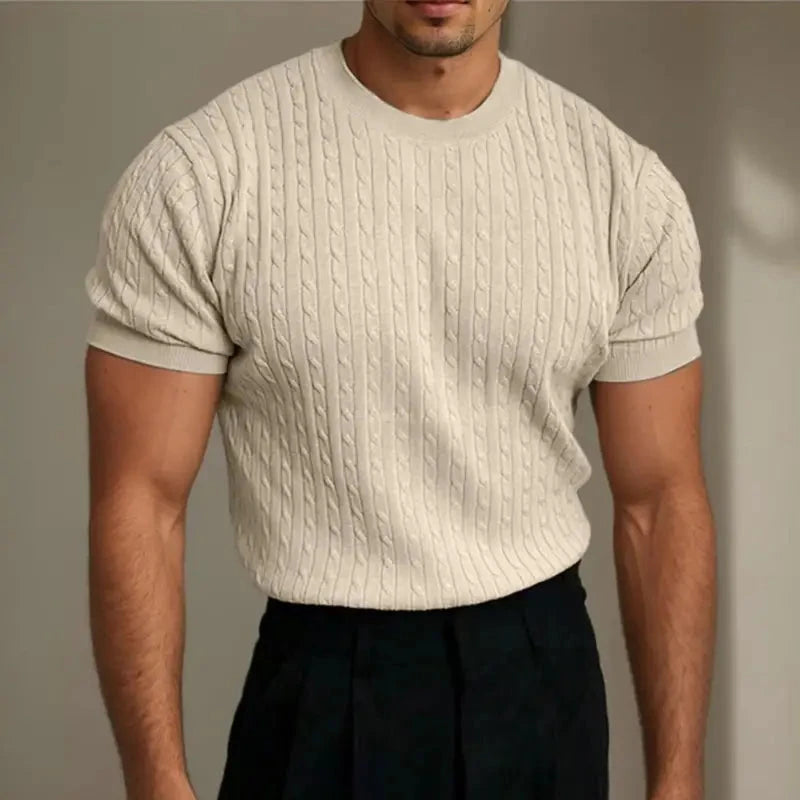 Chemise Homme Élégante Maille Torsadée