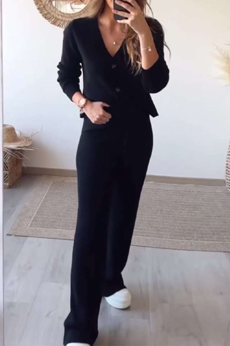 Costume Deux Pièces Femmes Manches Longues et Pantalon Élégant