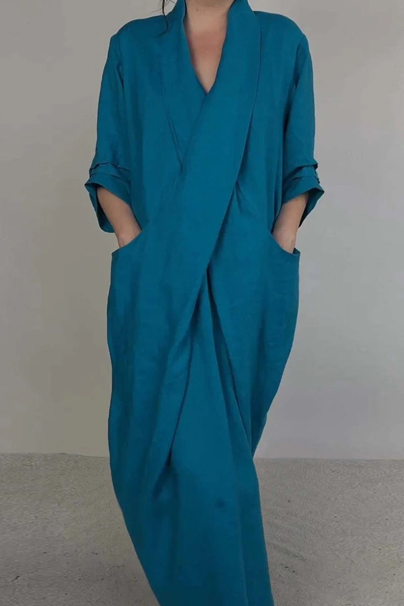 Robe Féminine Élégante avec Poches pour Femme au Quotidien