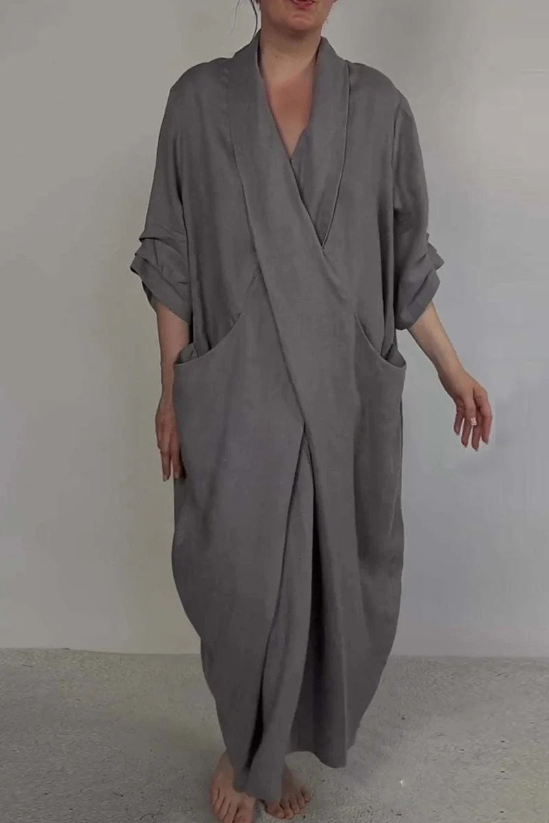 Robe Féminine Élégante avec Poches pour Femme au Quotidien