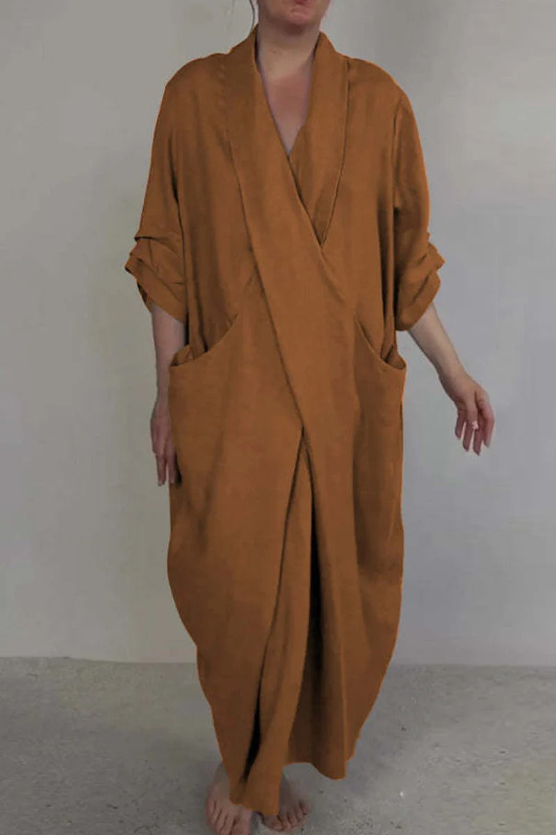Robe Féminine Élégante avec Poches pour Femme au Quotidien