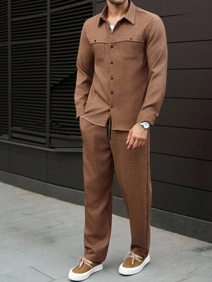 Costume Homme Classique Manches Longues et Pantalon Matché
