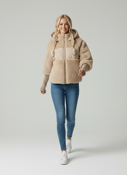 Veste Hiver Femme Élégante – Parka Chaude et Chic avec Détails Tricotés - LuxeStyle