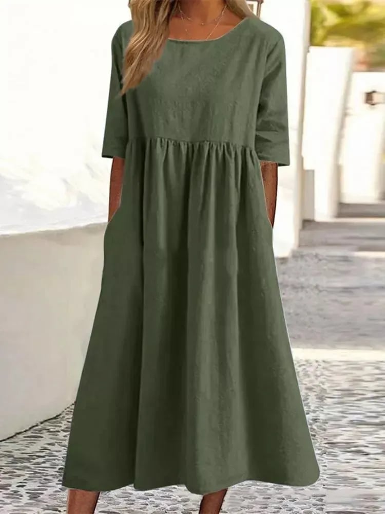 Robe Été Chic pour Femmes Mi-Longue