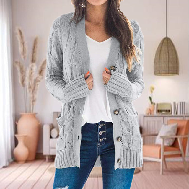 Gilet Tricoté Décontracté Femme - luxestyle