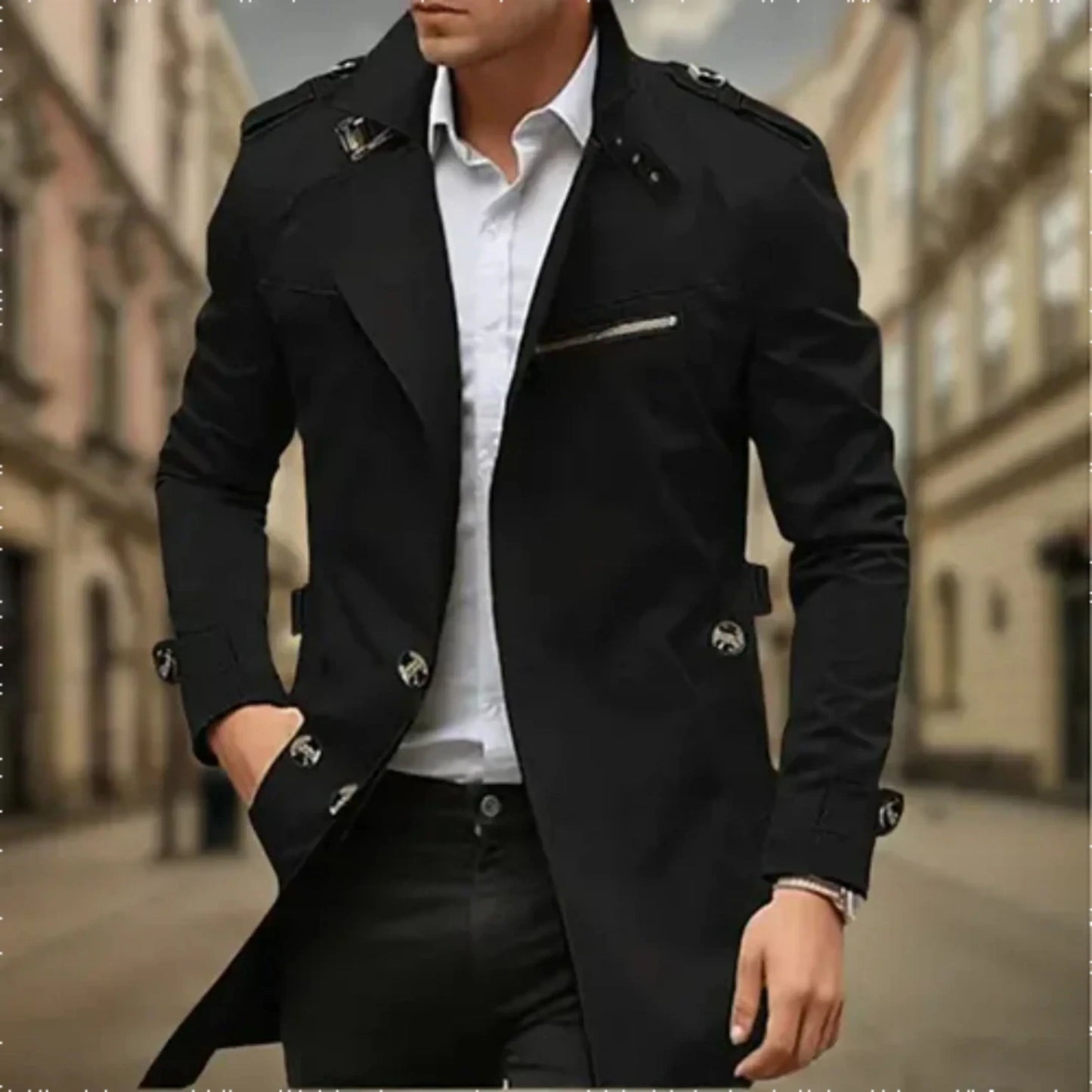 Manteau Homme Étanche à Double Fermeture