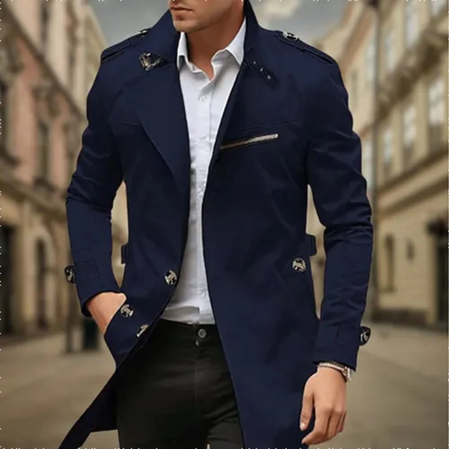 Manteau Homme Étanche à Double Fermeture