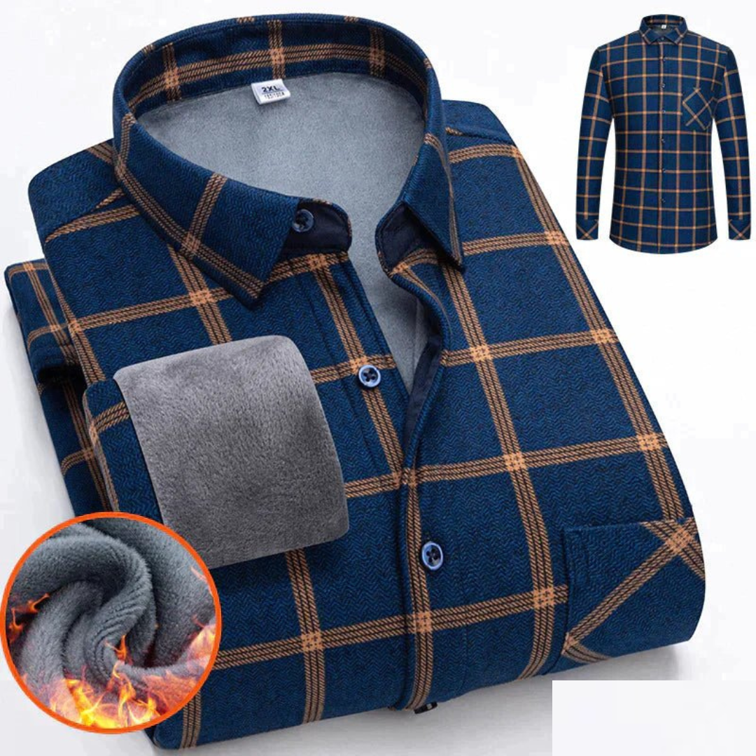 Chemise Flanelle Hiver Bleu Homme
