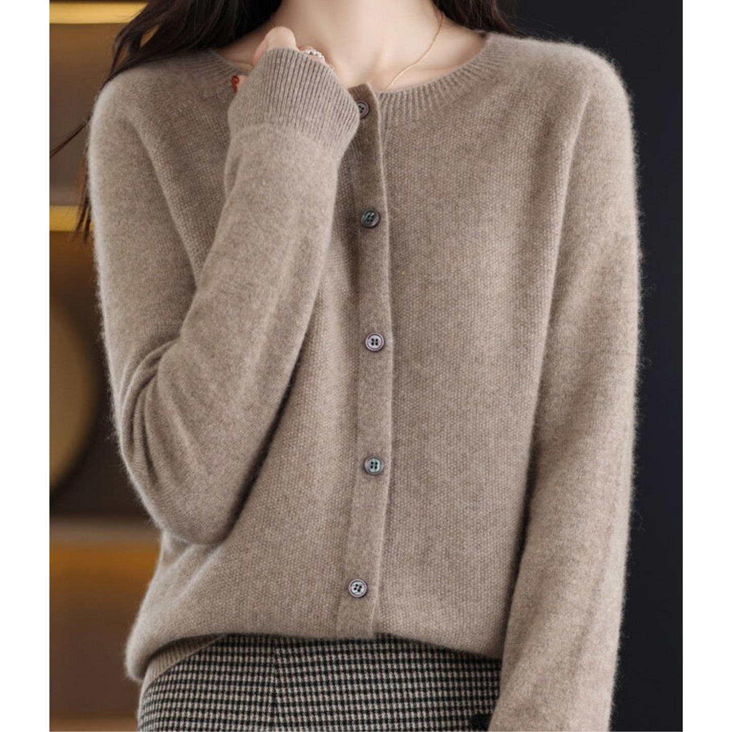 Cardigan Femme Chic – Gilet en Laine Mérinos Douce & Cachemire Confortable