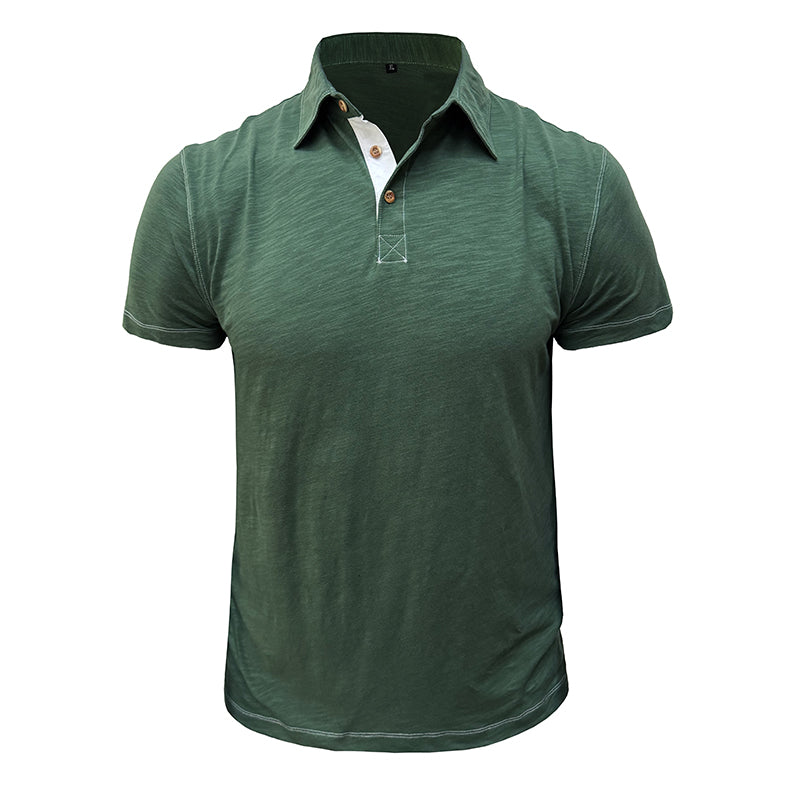 Polo Homme Marine à Manches Courtes