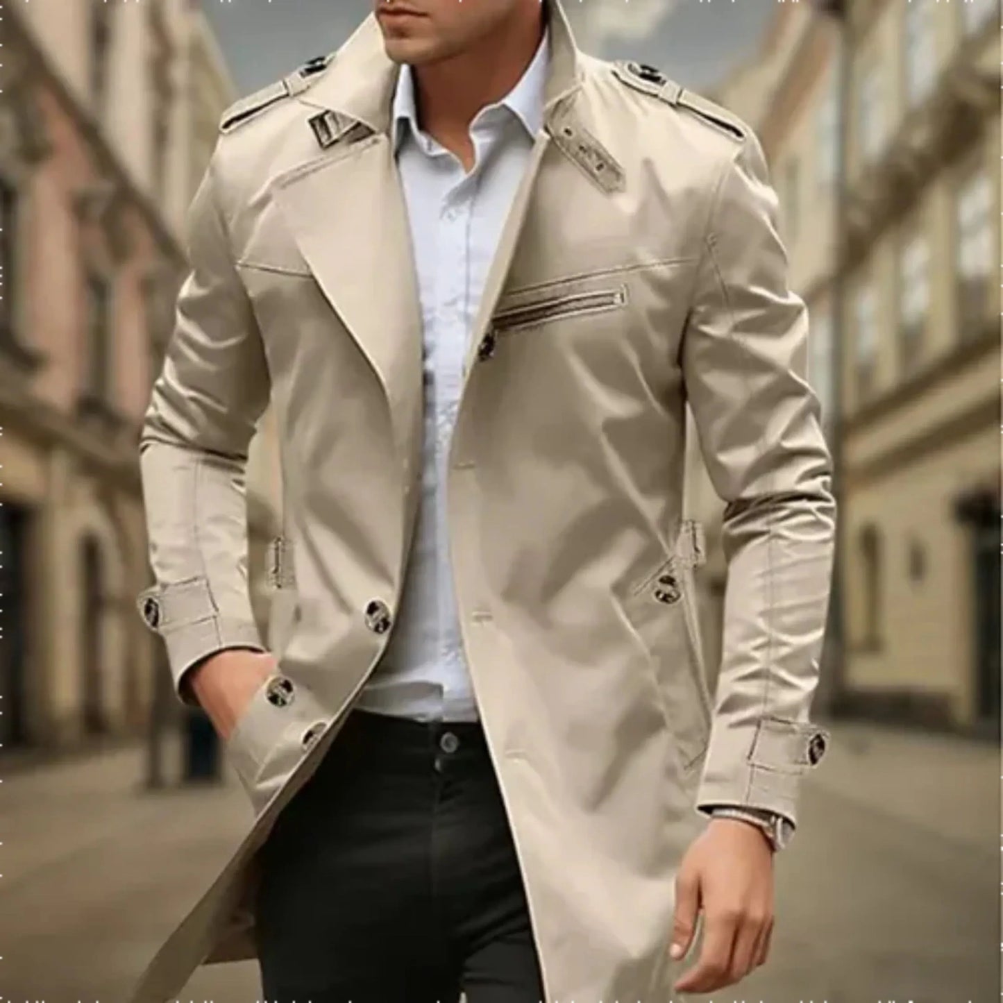 Manteau Homme Étanche à Double Fermeture