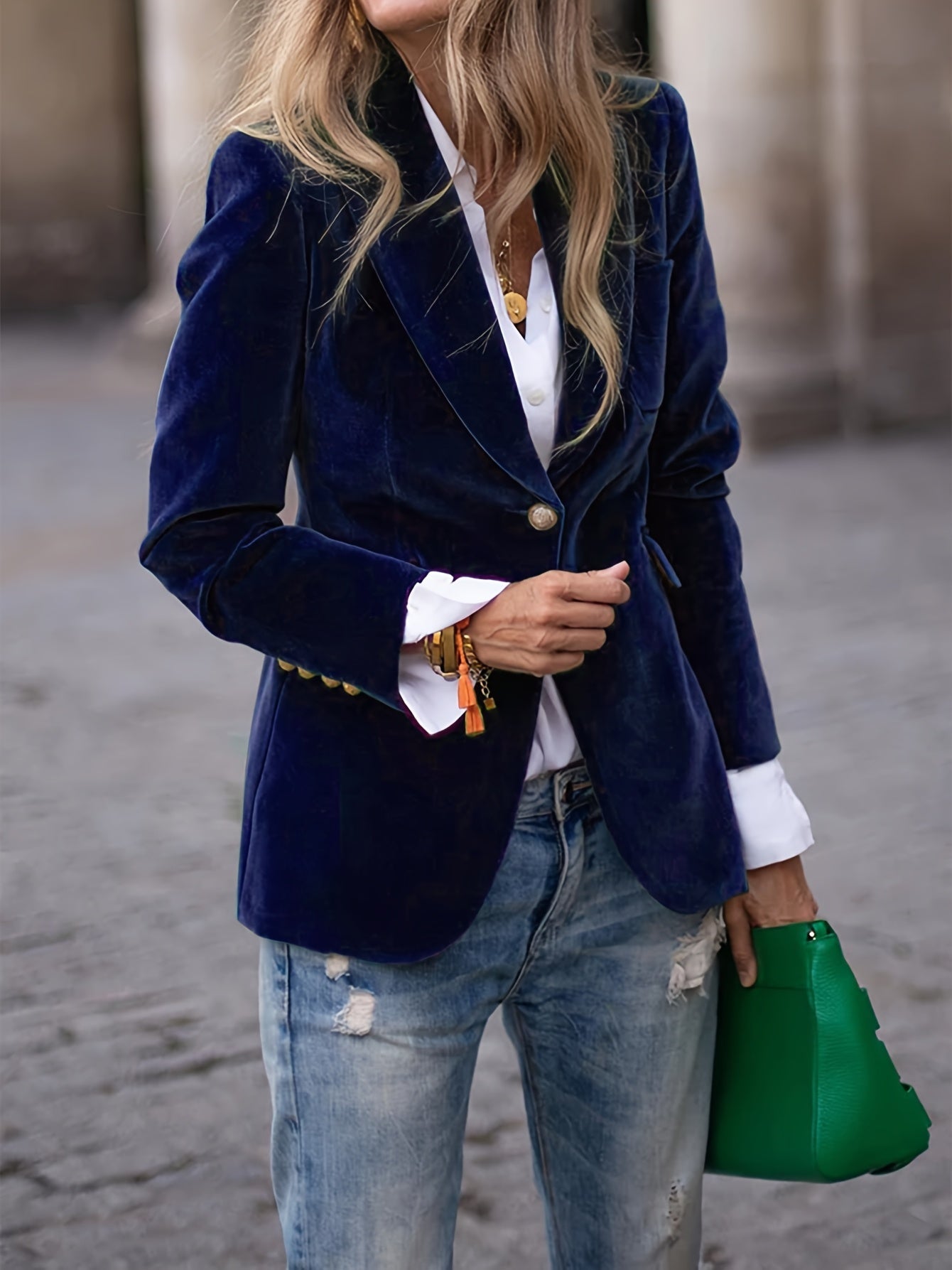 Blazer Velours Noir Élégant pour Soirée