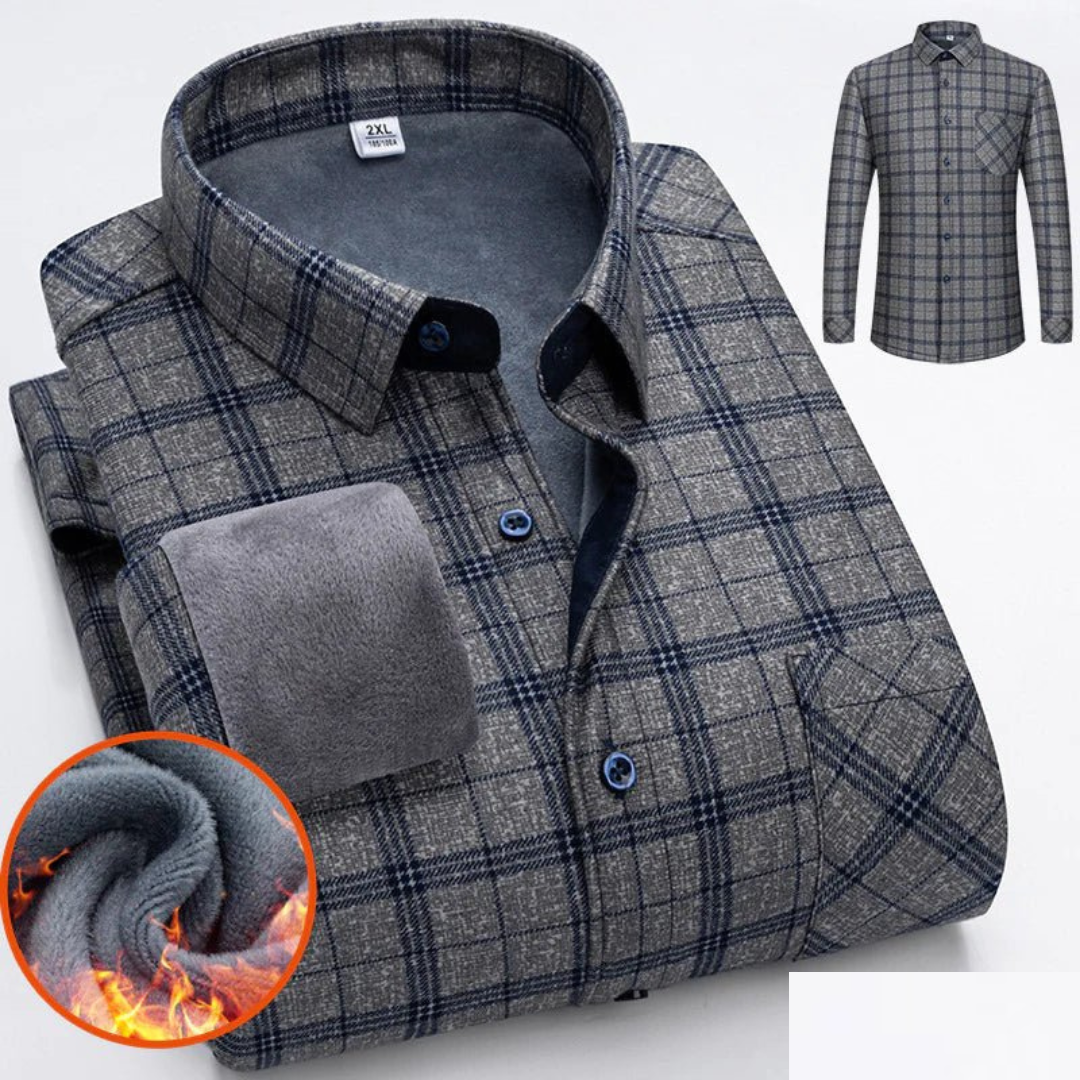 Chemise Flanelle Hiver Bleu Homme