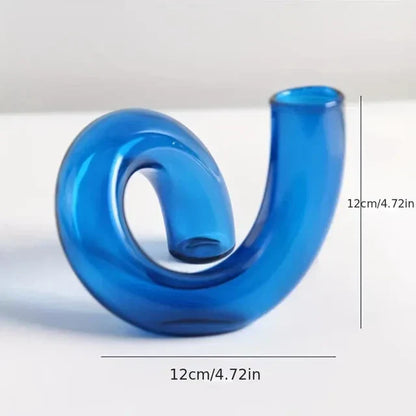 Vase Verre Décoratif Fleuri sur Pied