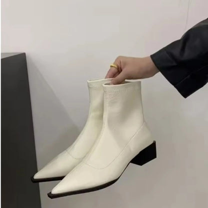 Bottines Femmes Élégantes À Bout Fin