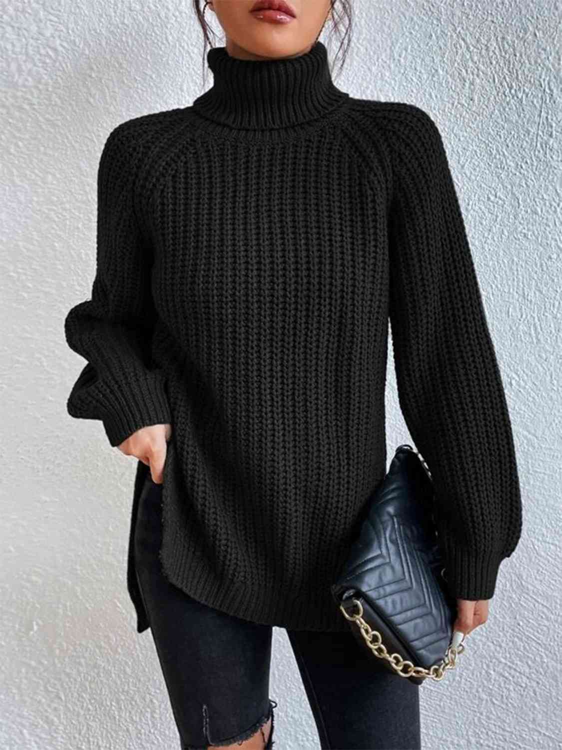 Pull Femme Élégant Col Roulé pour Hiver