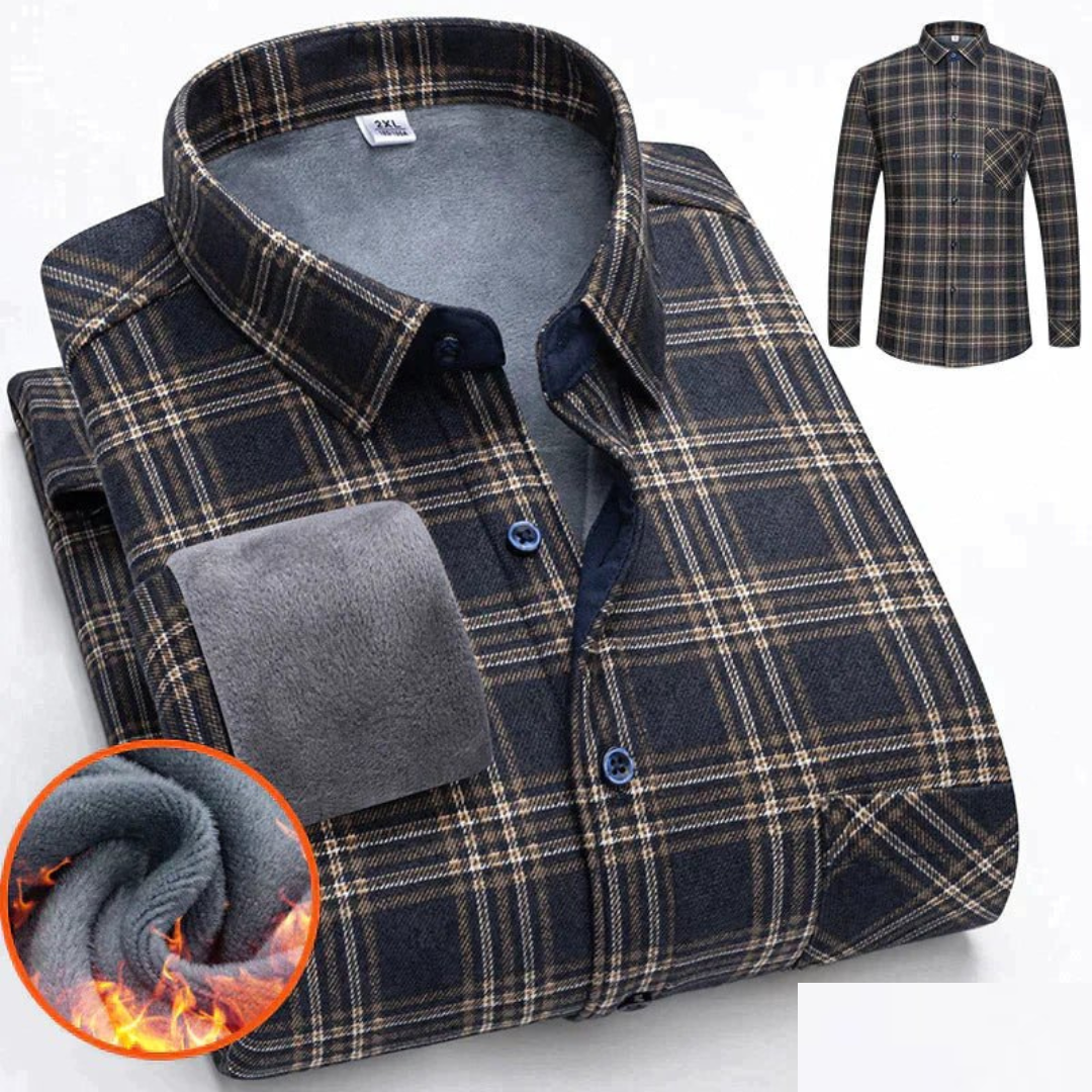 Chemise Flanelle Hiver Bleu Homme