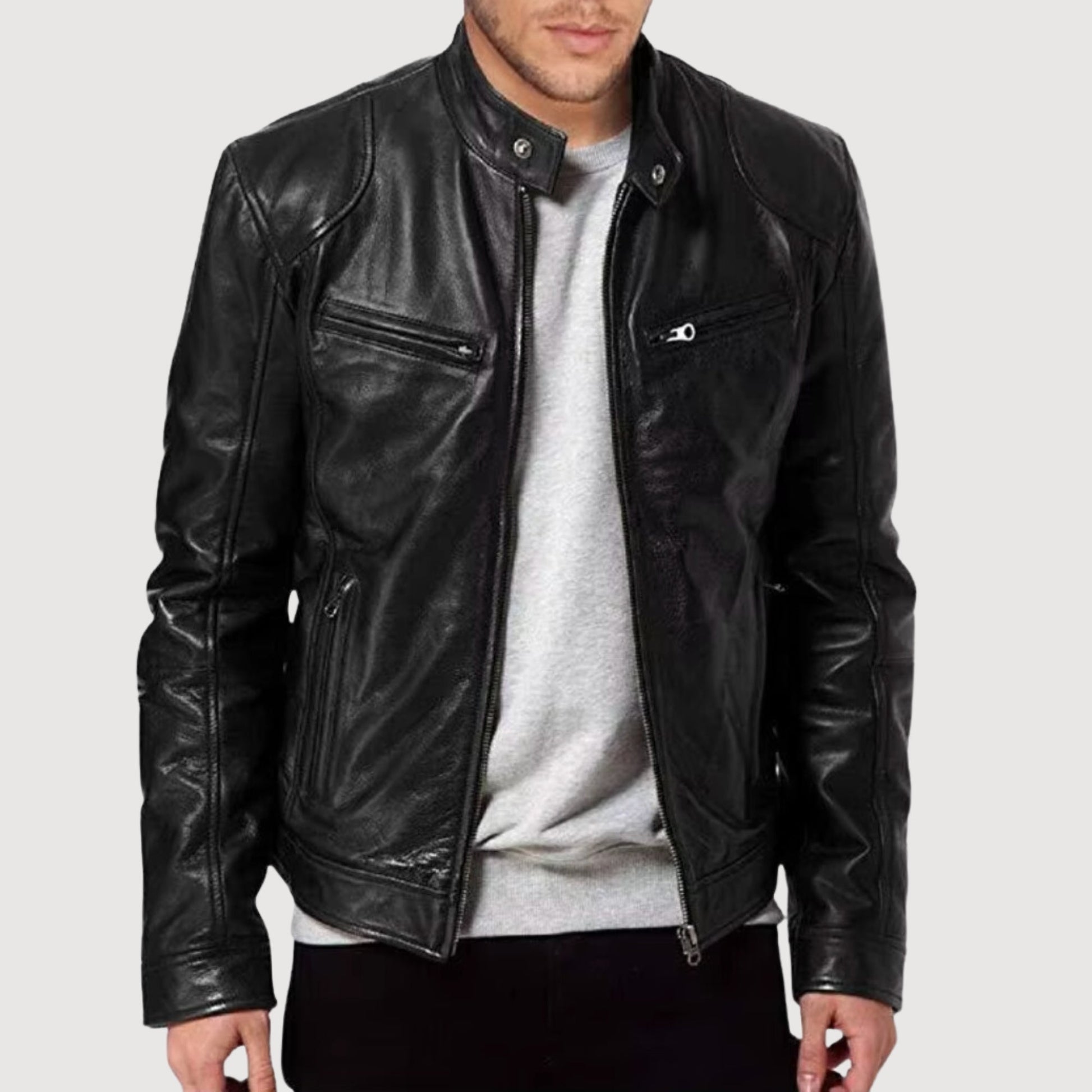 Blouson de moto homme élégant - LuxeStyle