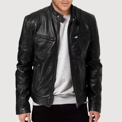 Blouson de moto homme élégant - LuxeStyle