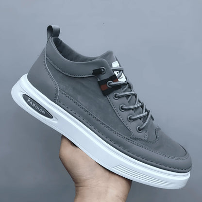 Baskets Homme Cuir Gris Sport