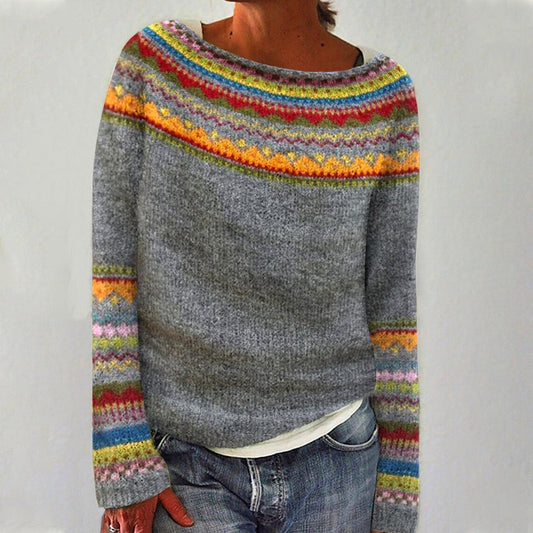 Pull Femme Laine Mélange Coloré Élégant - LuxeStyle