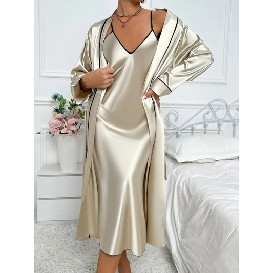 Tenue de Nuit Confort Femme avec Robe et Kimono Douillet - LuxeStyle