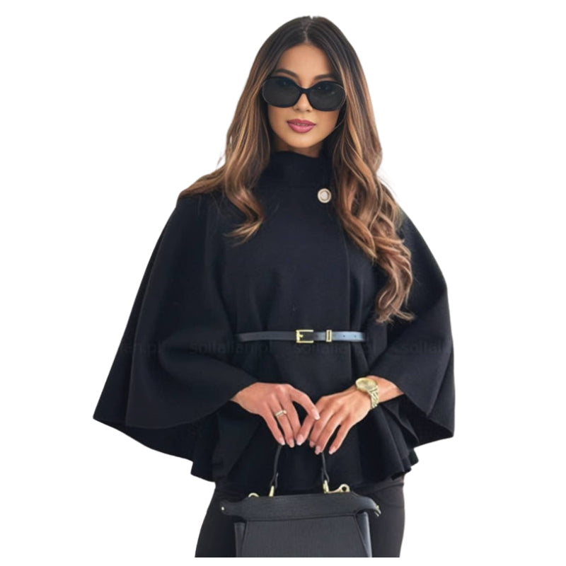 Blouson Élégant à Manches Amples avec Ceinture Réglable