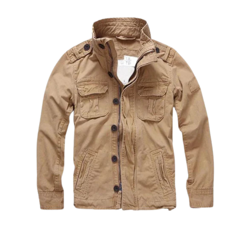 Veste Zippée Longue avec Poches Multiples