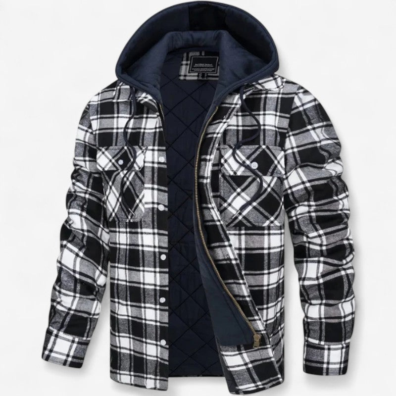 Veste en carreaux classique avec manches longues et poches pratiques - LuxeStyle