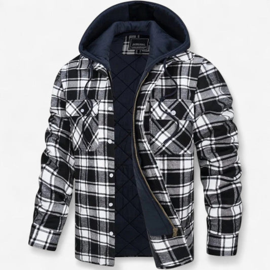 Veste en carreaux classique avec manches longues et poches pratiques - LuxeStyle