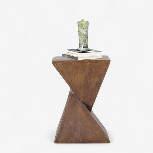 Table Basse en Béton avec Tabouret et Décoration Géométrique - LuxeStyle