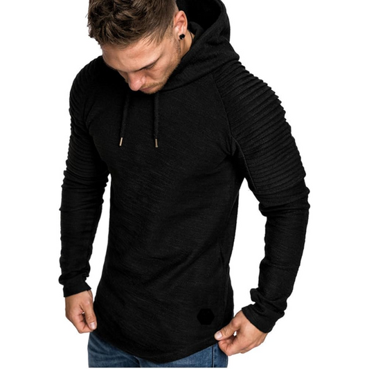 Sweat à Capuche Homme Moderne avec Manches Texturées - LuxeStyle