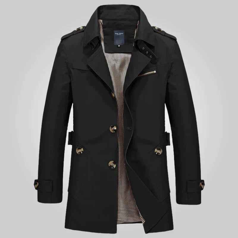 Hugo™ – Manteau Homme Élégant en Trench Long Confortable et Polyvalent