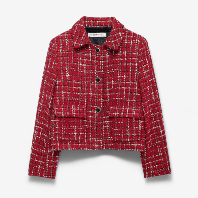 Blouson Femme Élégant à Manches Longues avec Poches Cachées - LuxeStyle