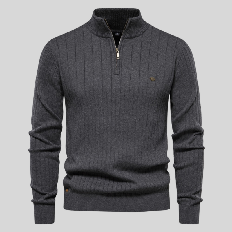 Pull Côtelé Slim Fit pour Homme Élégant - LuxeStyle