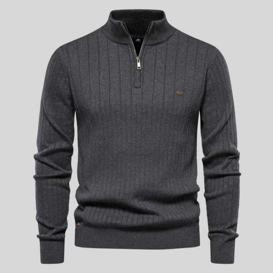 Pull Côtelé Slim Fit pour Homme Élégant - LuxeStyle