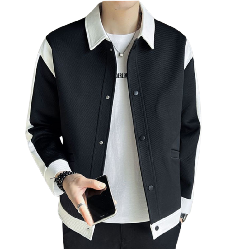 Veste décontractée homme col montant avec fermeture éclair - LuxeStyle