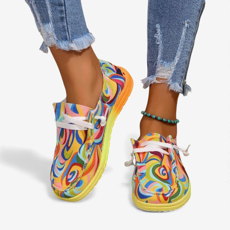 Baskets Femmes À Semelle Platte et Bout Arrondi - LuxeStyle
