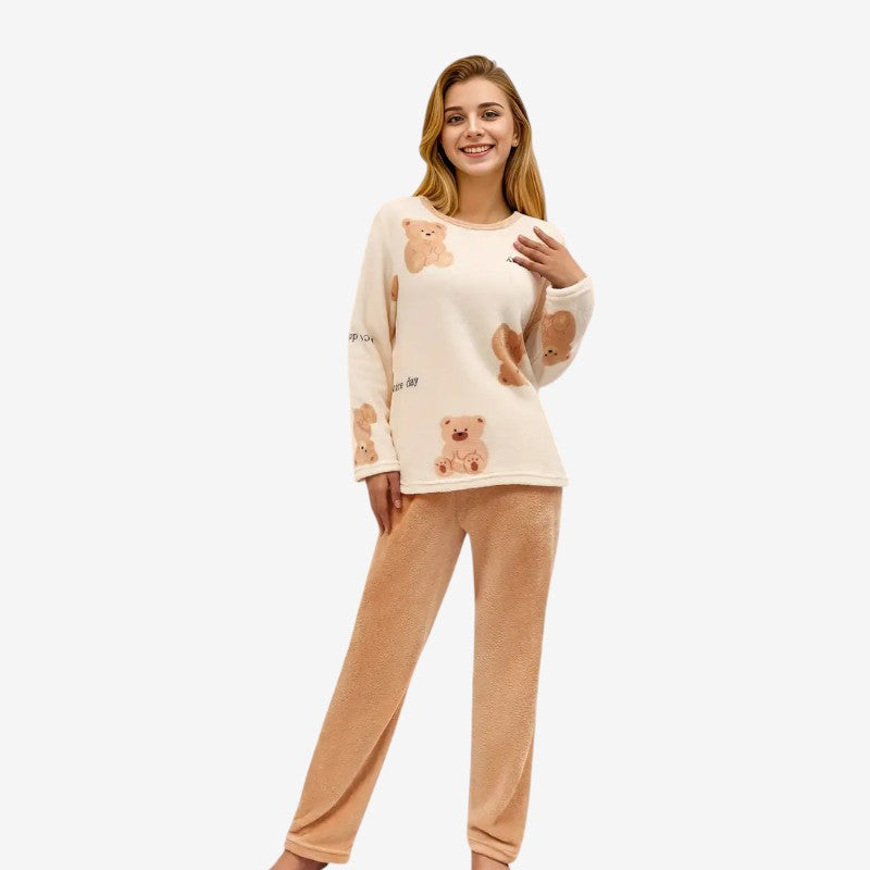 Pyjama Femmes Mignon avec Cœurs et Animaux