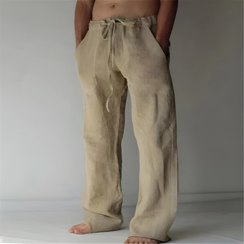 Pantalon Homme Lin Élégant Taille Grande - LuxeStyle