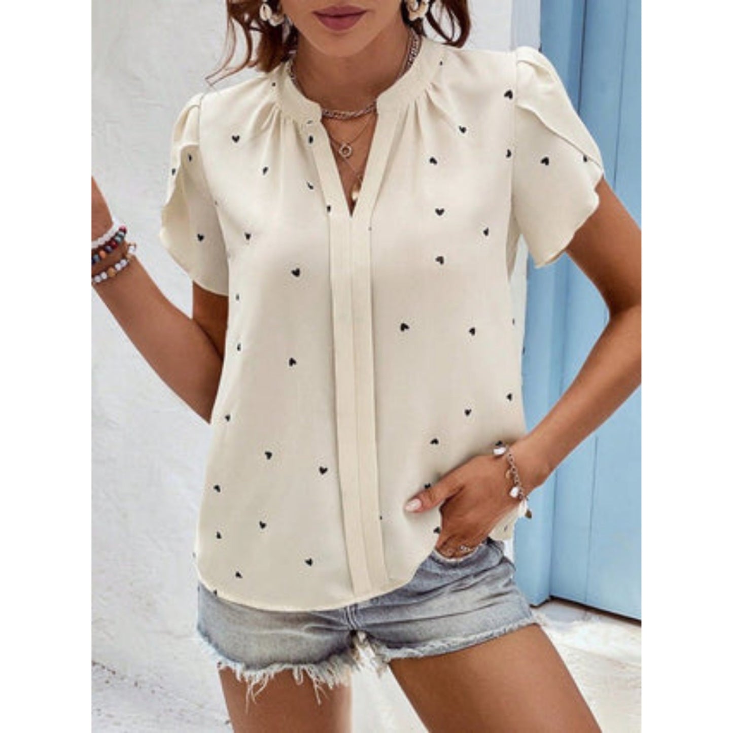 Blouse Élégante Manches Courtes Femmes - luxestyle