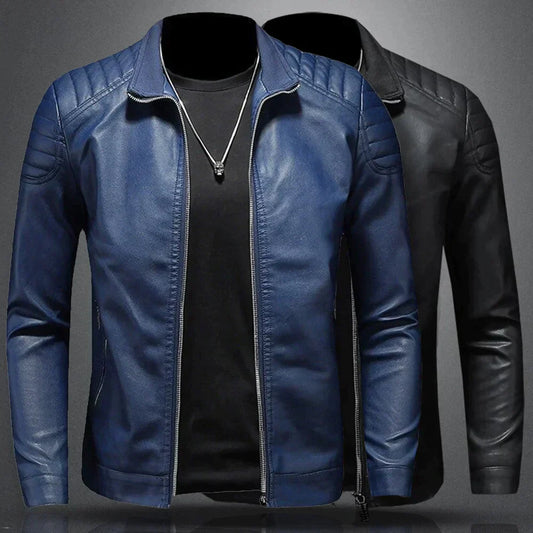 Veste Cuir Homme Élégant - Confortable et Adjustée avec Fermeture Éclair - LuxeStyle