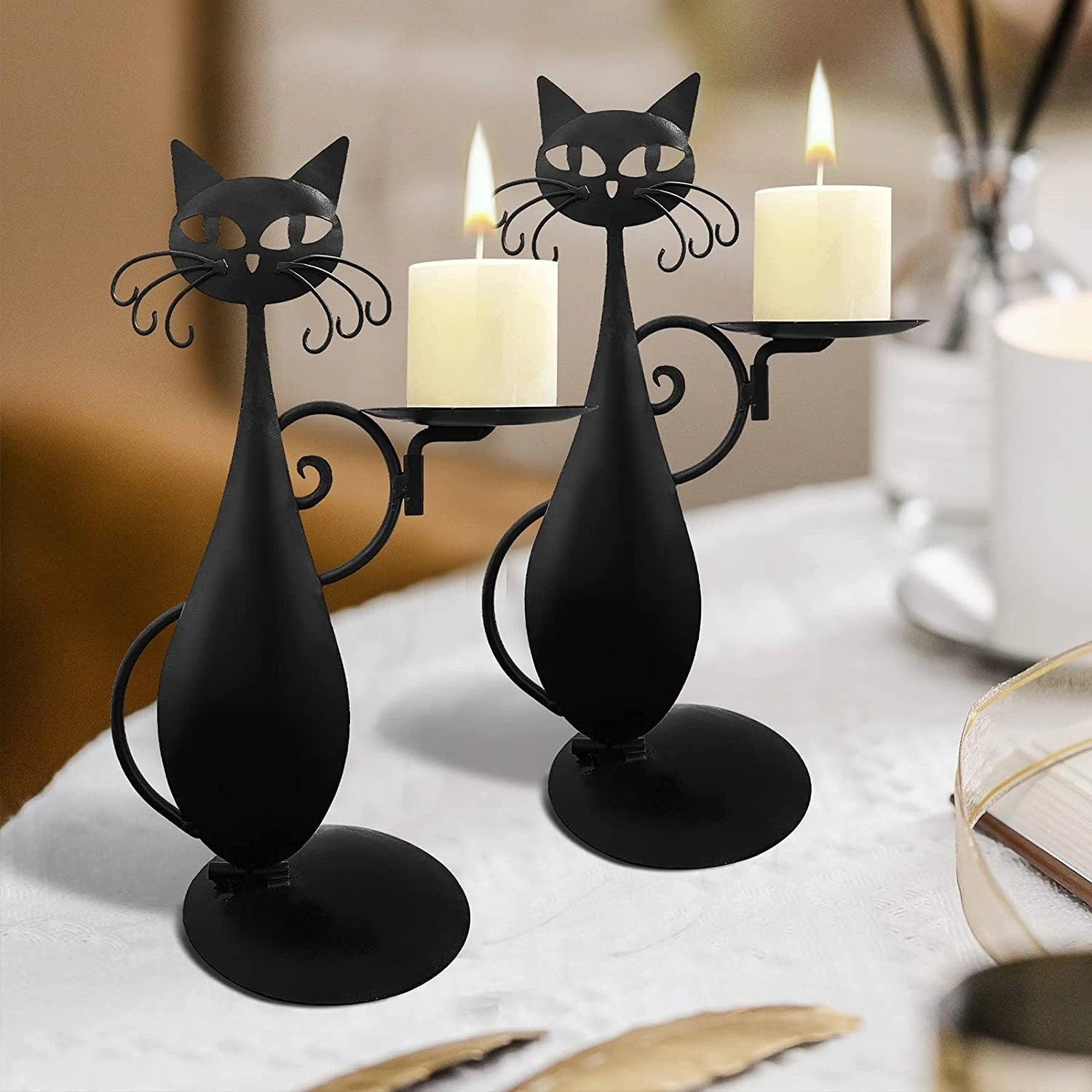 Bougeoir Chat Décoratif Chic - LuxeStyle
