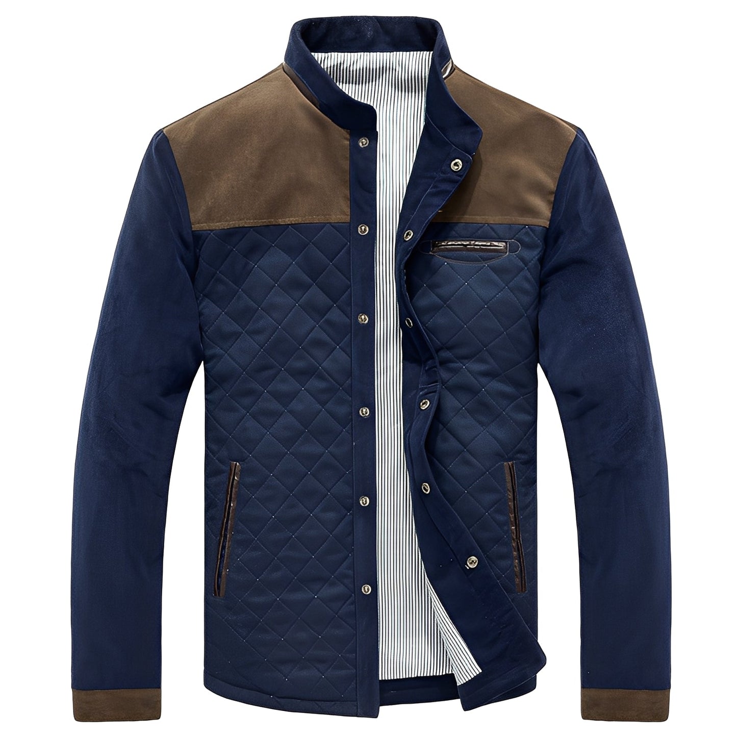 Veste en Cuir Patchwork Homme - Manteau Chic et Raffiné en Tissu de Luxe