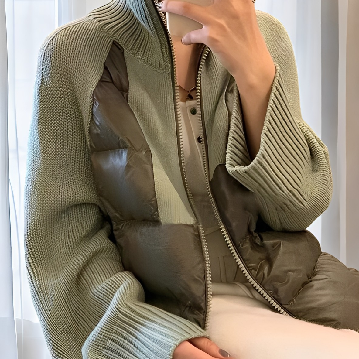 Veste Douillette Deux Tons pour Femme - LuxeStyle