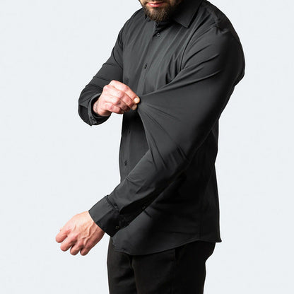 Chemise Homme Noir Slim Fit - LuxeStyle