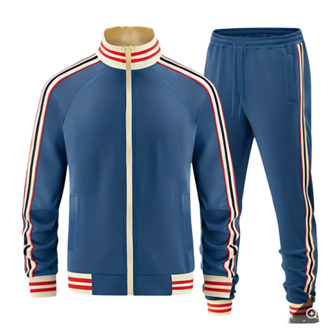 Tenue de sport rayée homme deux pièces