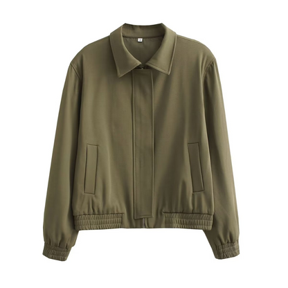 Veste Bomber Casual Chic Avec Poches Côtelées
