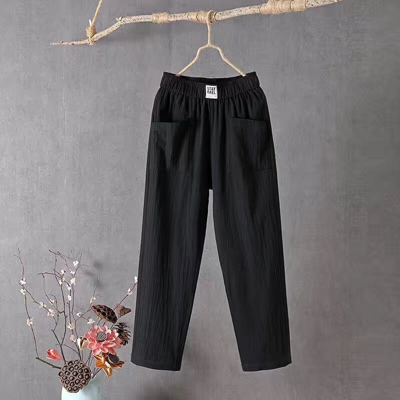 Pantalon Femme Confortable à Taille Élastique pour Détente