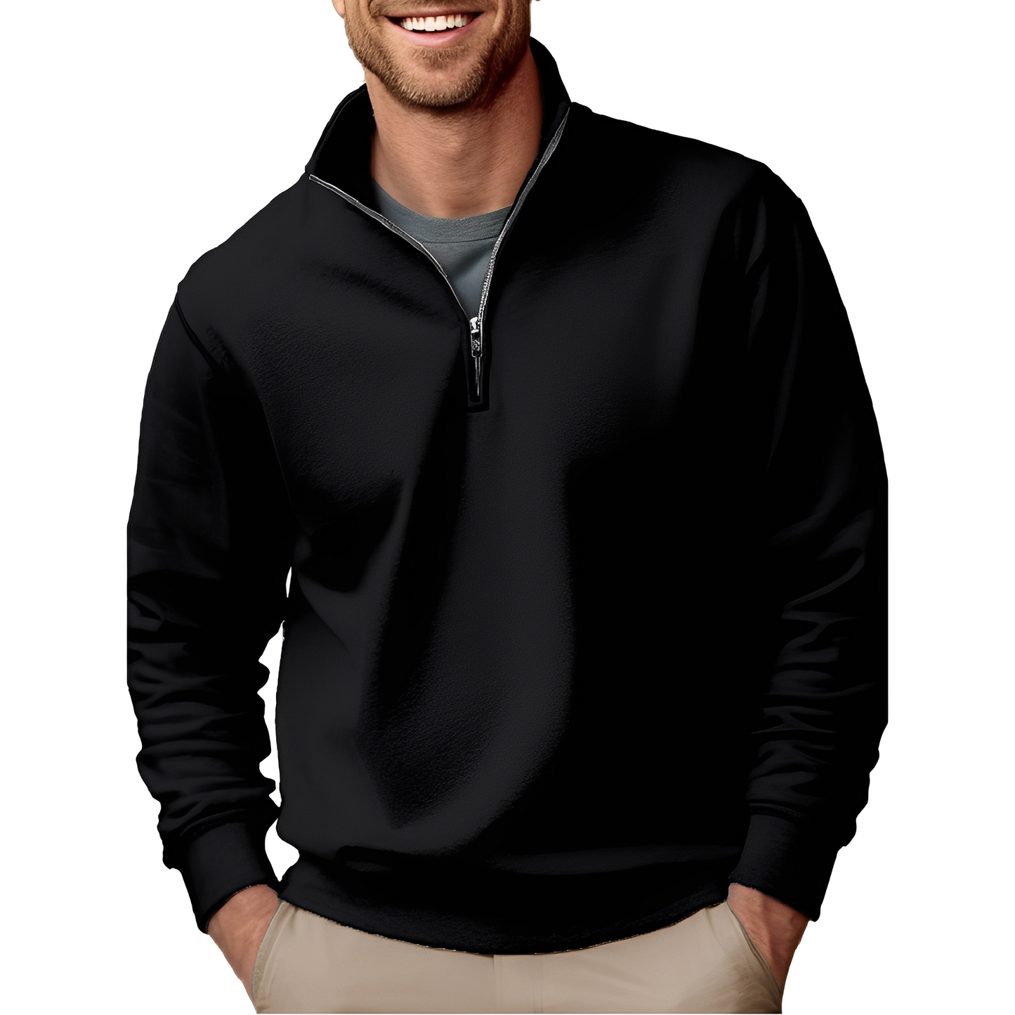 Pull Élégant Zippé Homme Pour Tous Les Jours